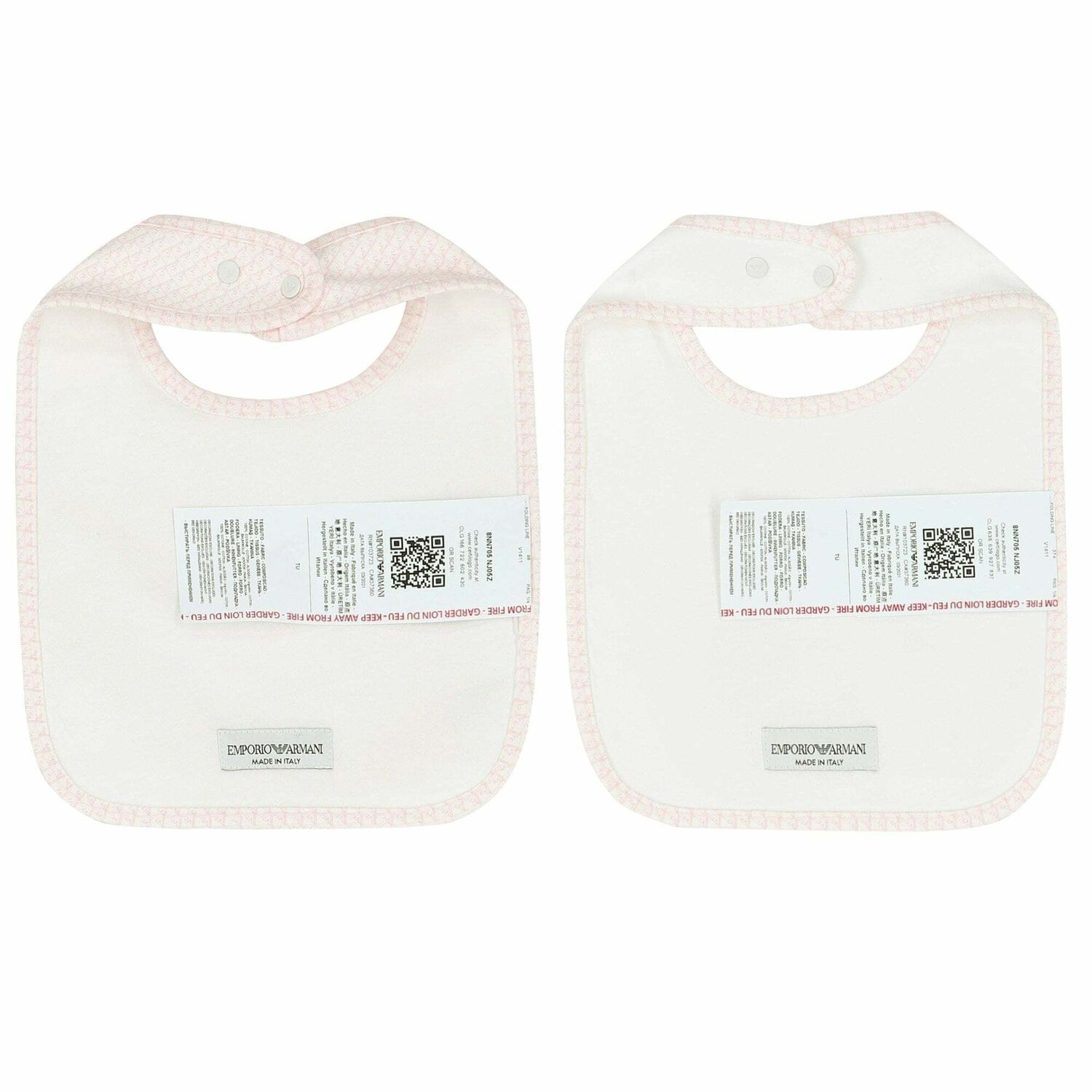 Ivory & Pink Logo Baby Bibs ( 2-Pack ), 2, hi-res image number null