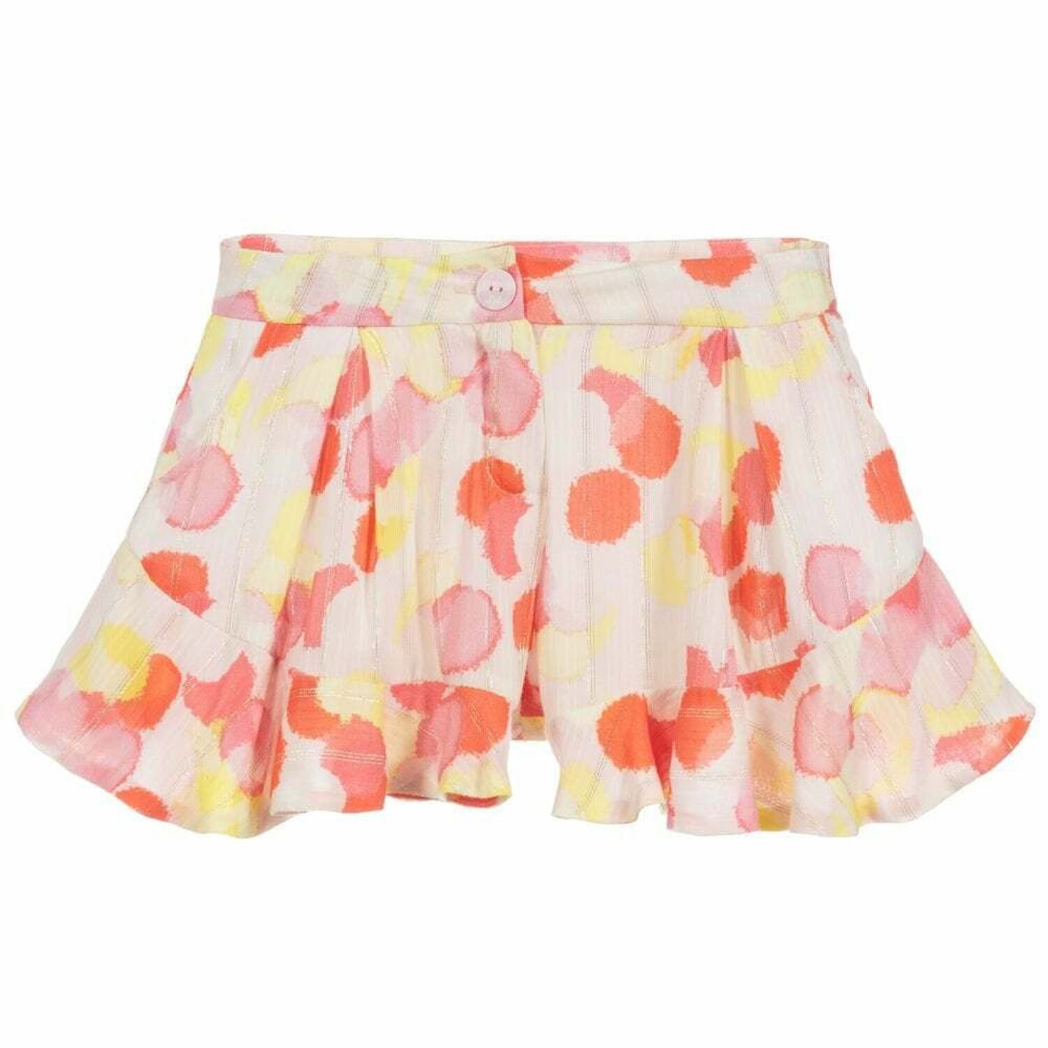 Girls Pink and White Printed Shorts, 1, hi-res image number null