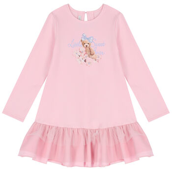 Girls Pink Teddy Bear Dress