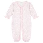 Baby Girls White & Pink Royal Babygrow, 1, hi-res