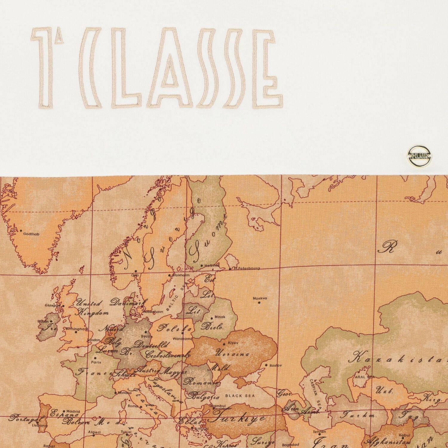Beige & White Geo Map Baby Nest, 1, hi-res