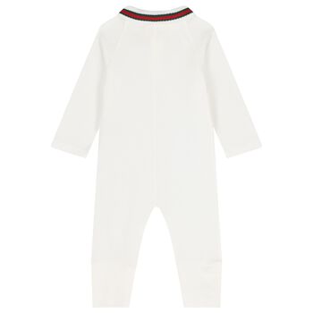 Baby Ivory Web Striped Romper