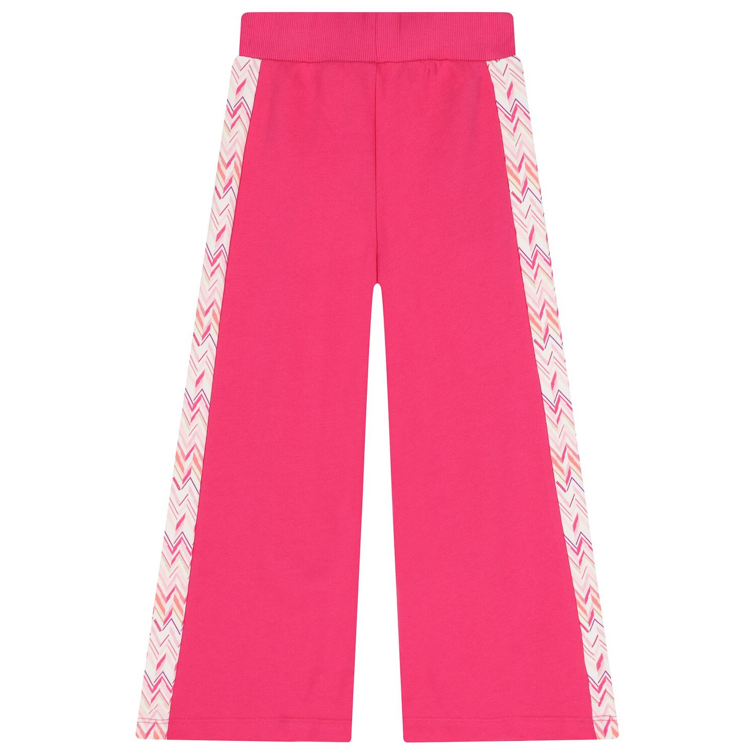Girls Pink Zig Zag Trousers, 1, hi-res