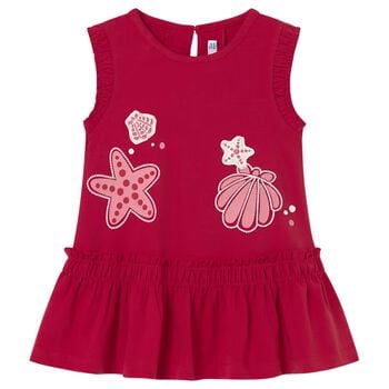 Younger Girls Red Shell Dress