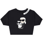 Girls Black Logo T-Shirt, 1, hi-res