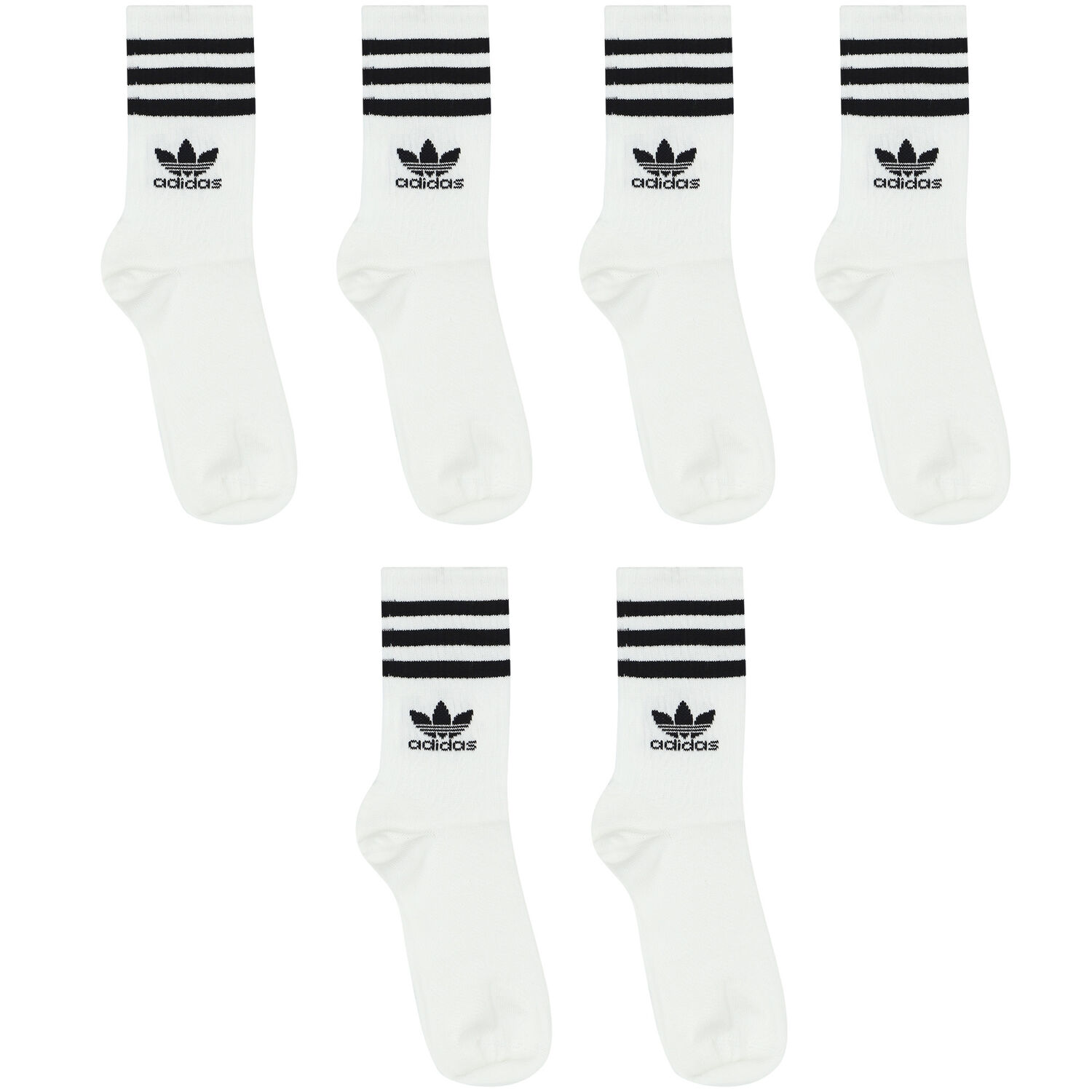 White Logo Crew Socks ( 3-Pack ), 1, hi-res