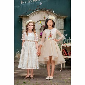 Girls Ivory Tulle & Feather Hairband