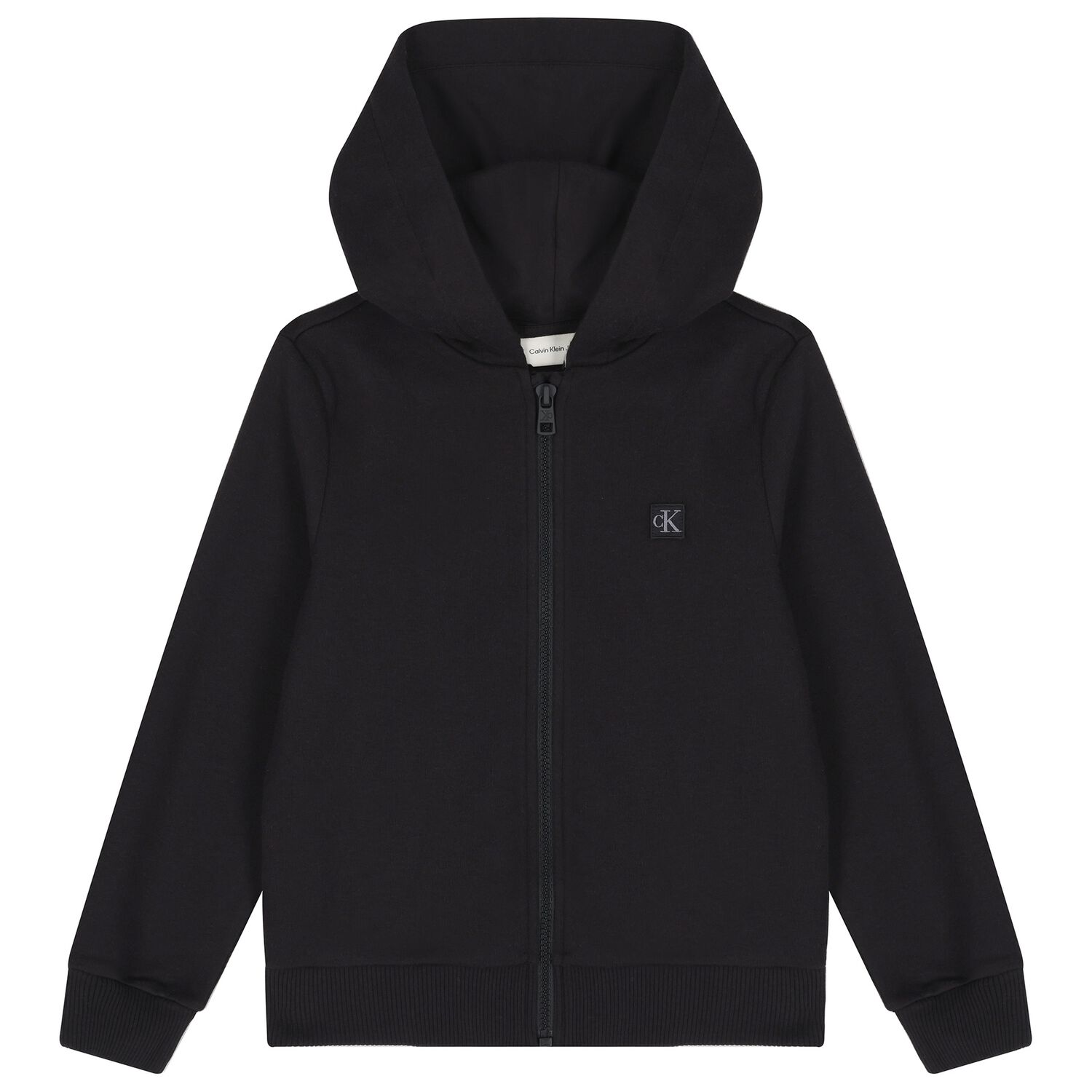 Black Logo Hooded Zip Up Top, 1, hi-res image number null