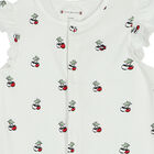Baby Girls White Cherry Romper, 1, hi-res