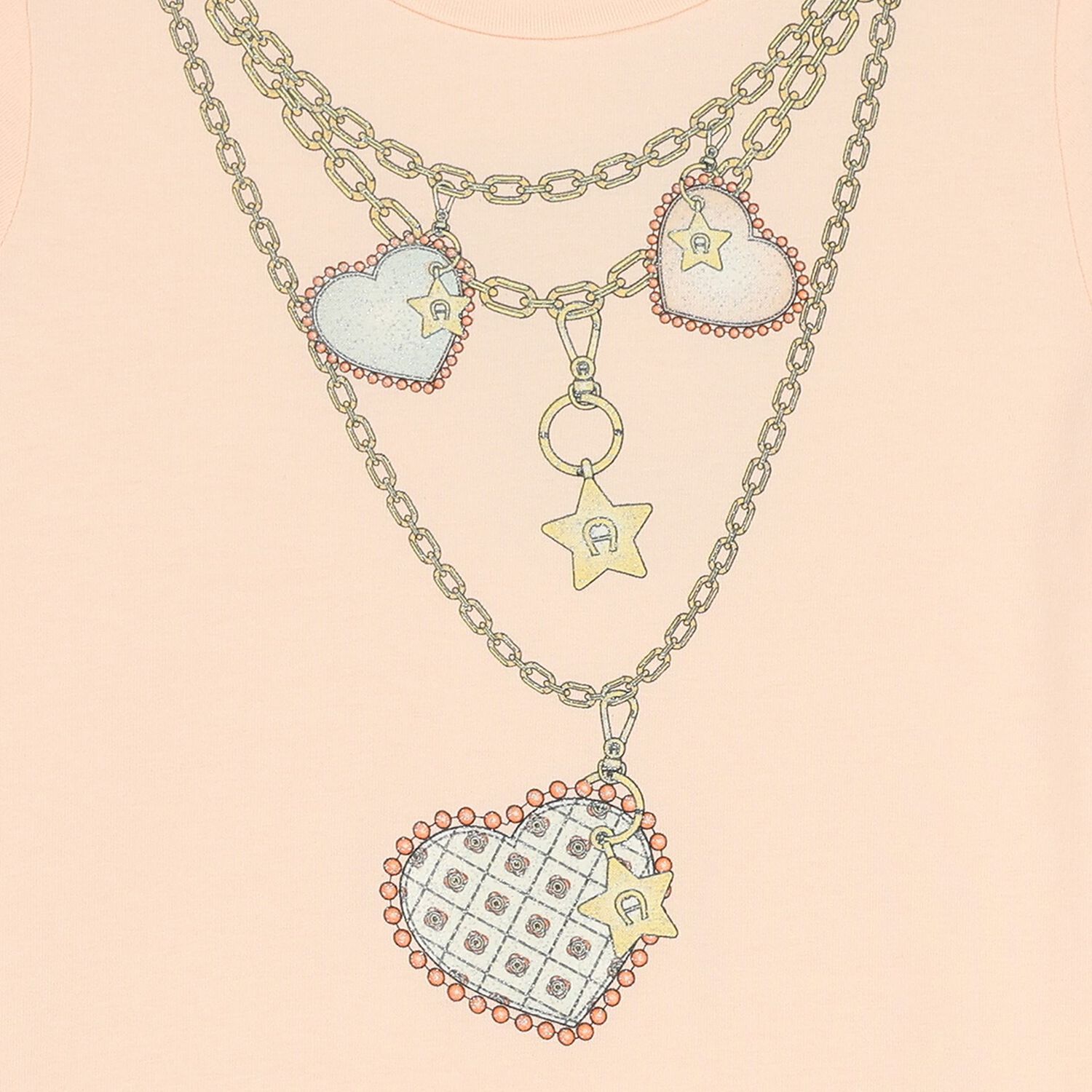 Girls Pink Necklace Logo Dress, 2, hi-res