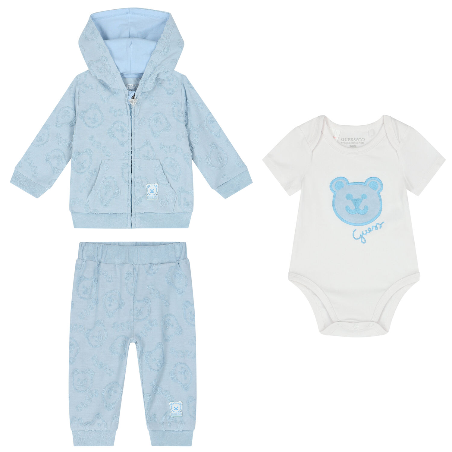 White & Blue Logo 3 Piece Tracksuit, 2, hi-res