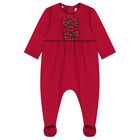 Baby Girls Red Tartan Bows Babygrow, 1, hi-res