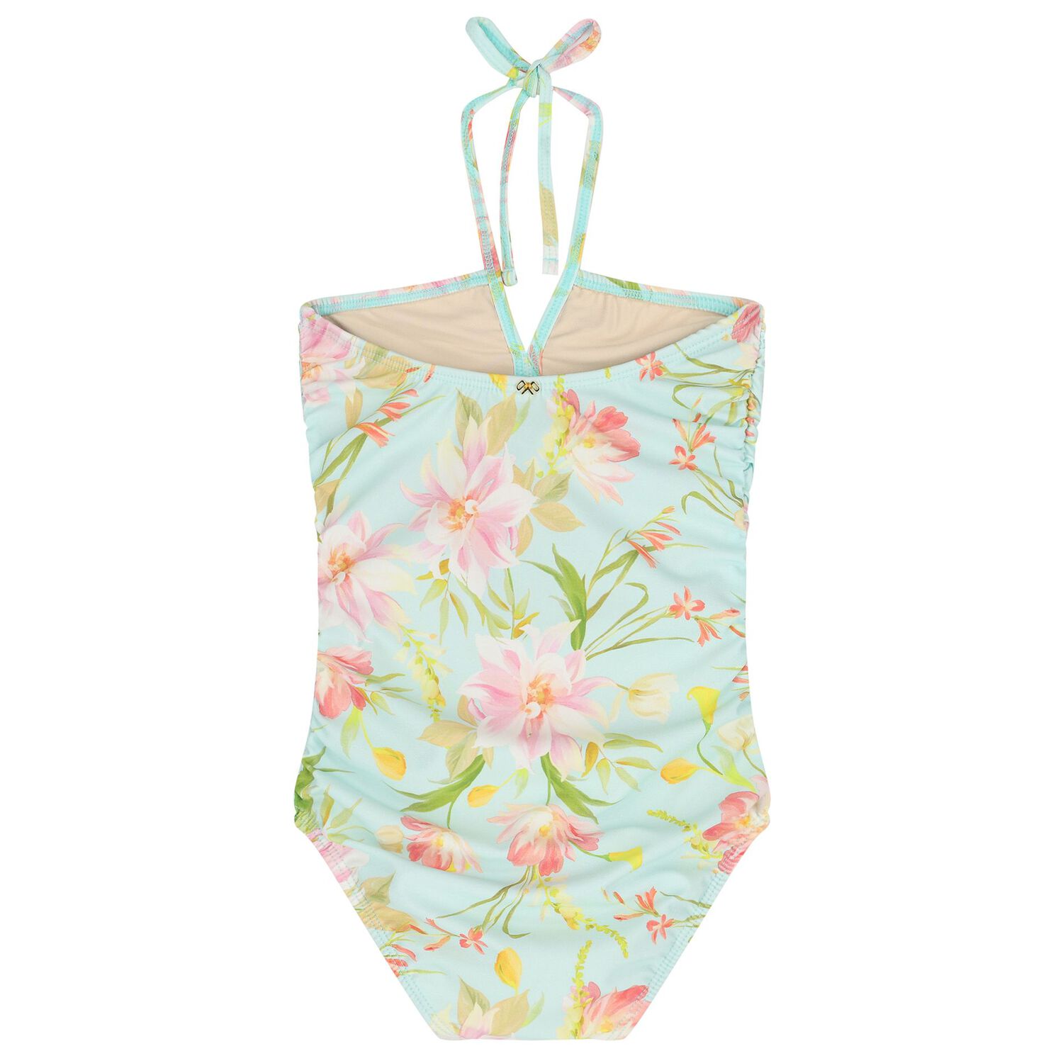 مايوة بنات بطبعة الزهور باللون الأزرق, 1, hi-res