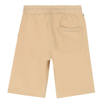 Boys Beige Logo Shorts