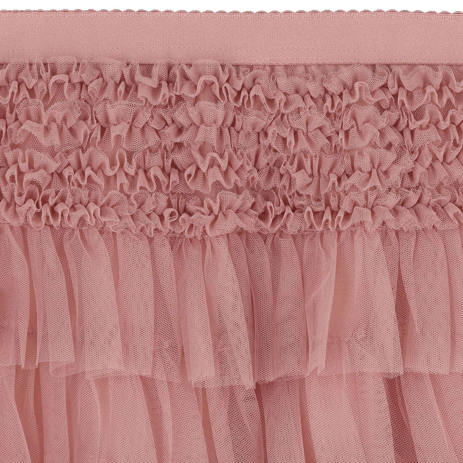 Girls Pink Tulle Ruffled Skirt, 1, hi-res