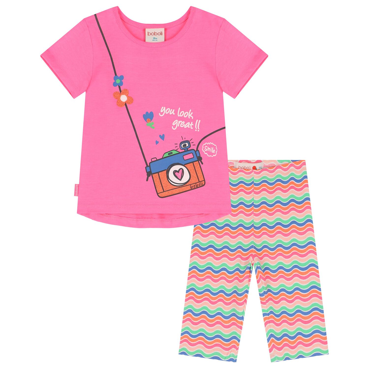Girls Pink Camera Leggings Set, 1, hi-res image number null