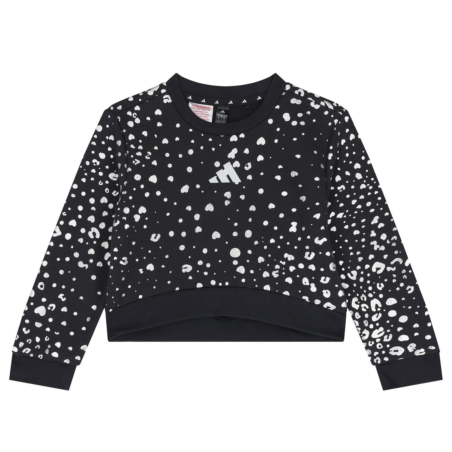 Girls Black Logo Heart Leggings Set, 1, hi-res