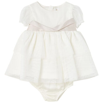 Baby Girls Ivory Glitter Tulle Dress Set