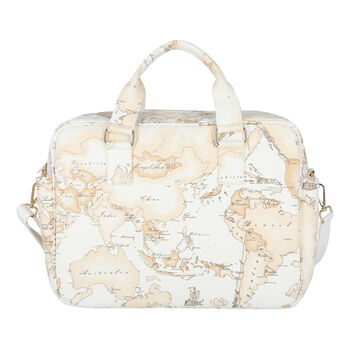 Beige Geo Map Baby Changing Bag