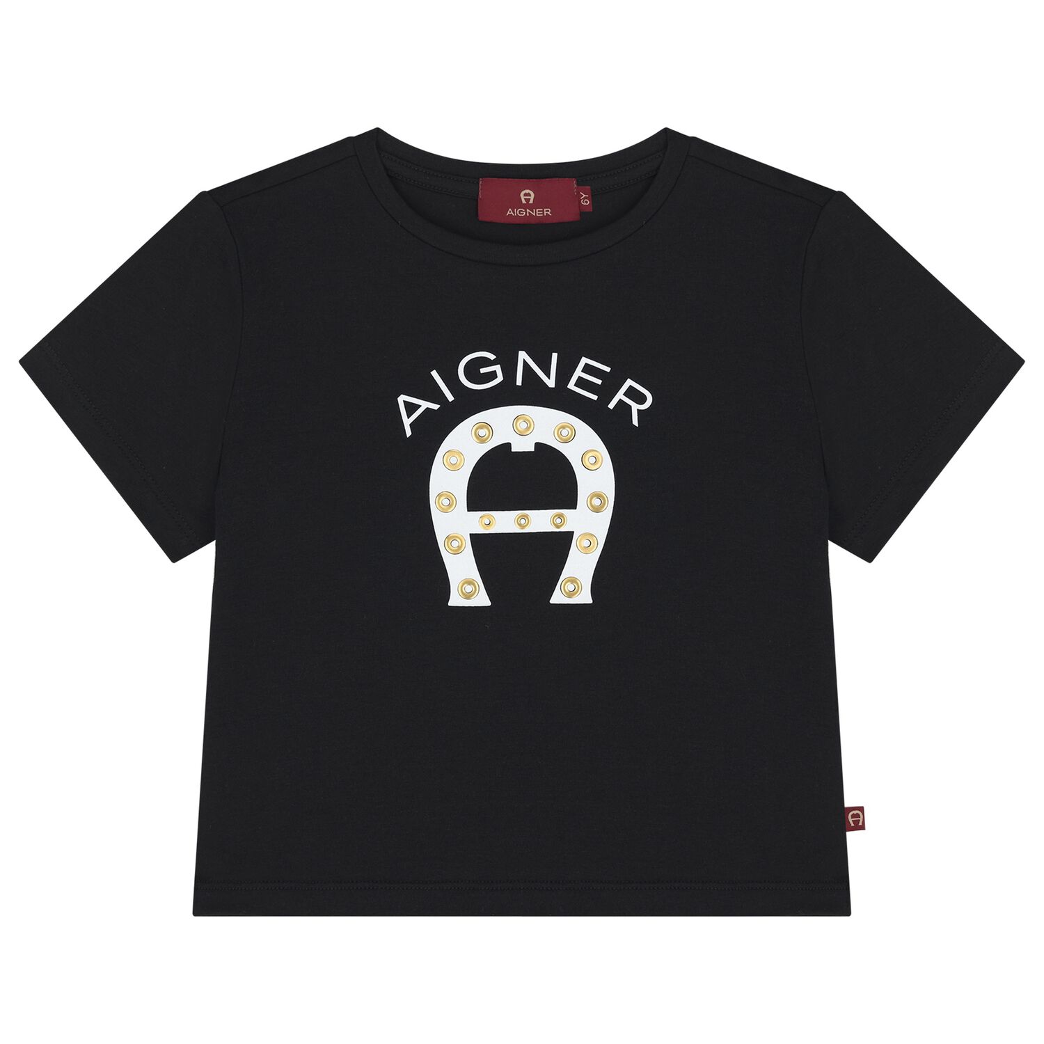 Girls Black & White Logo T-Shirt, 2, hi-res