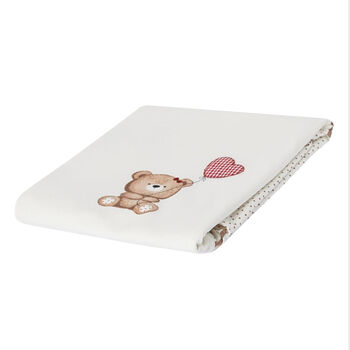Baby Girls Ivory Teddy Bear Blanket