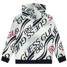 توب اولاد هودى بالشعار باللون الابيض و الكحلى , 1, hi-res