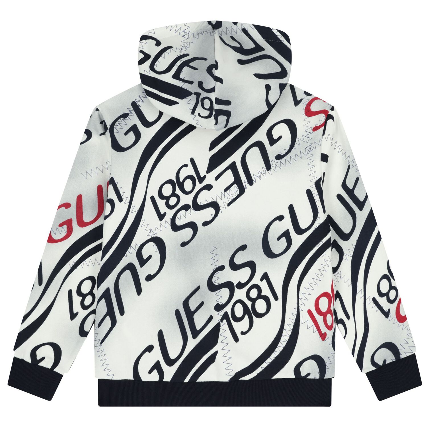 توب اولاد هودى بالشعار باللون الابيض و الكحلى , 1, hi-res