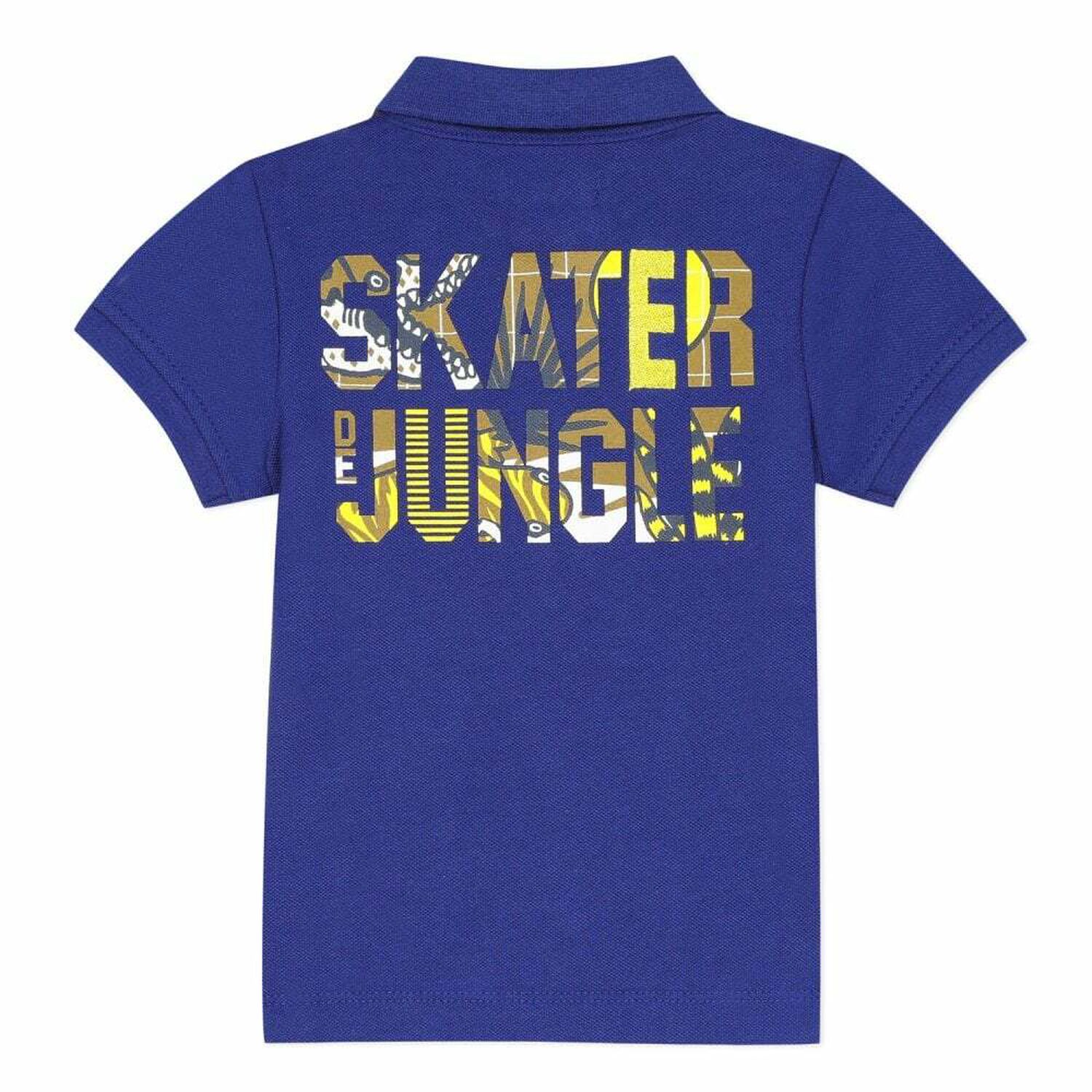 شيرت بولو قطن ولادي باللون الازرق, 1, hi-res image number null