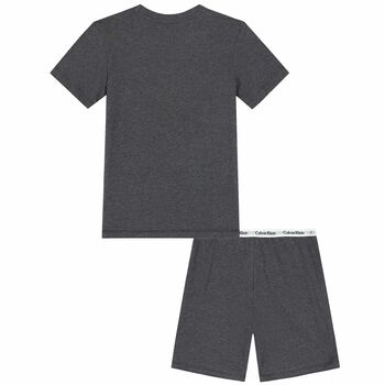 Boys Grey & Black Logo Pyjamas