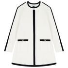 Girls Ivory & Black Knitted Dress, 1, hi-res