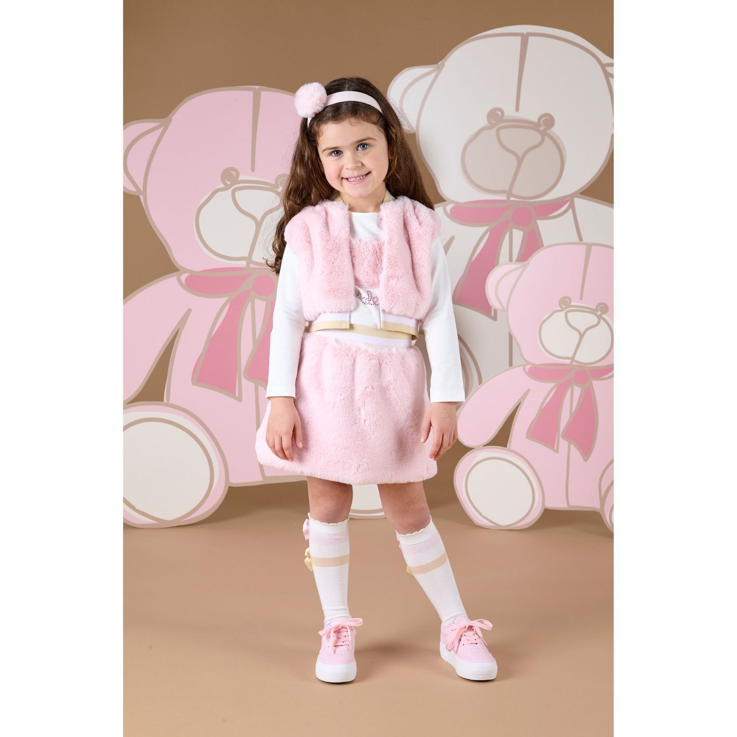 Girls White Bow Socks, 1, hi-res