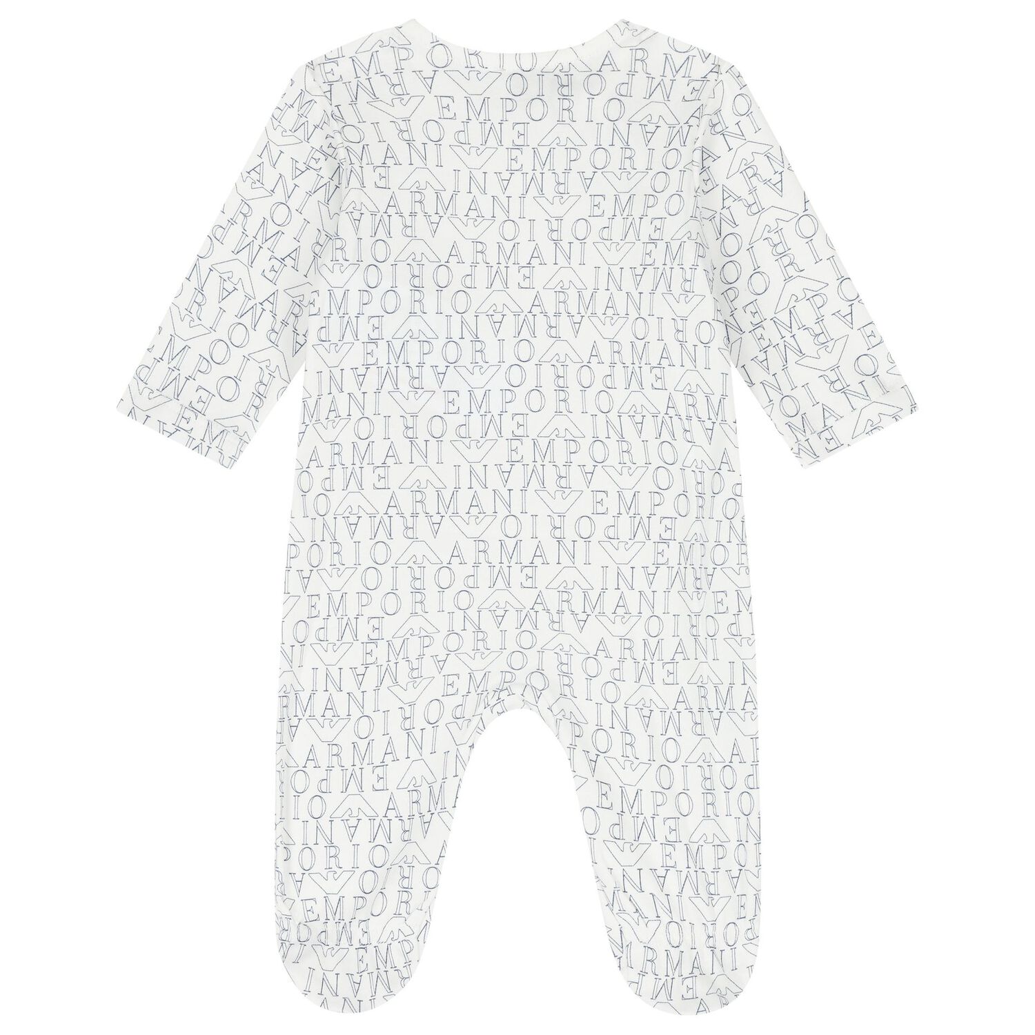 طقم  أفرول أولاد بالشعار  باللون الأبيض والكحلي, 2, hi-res