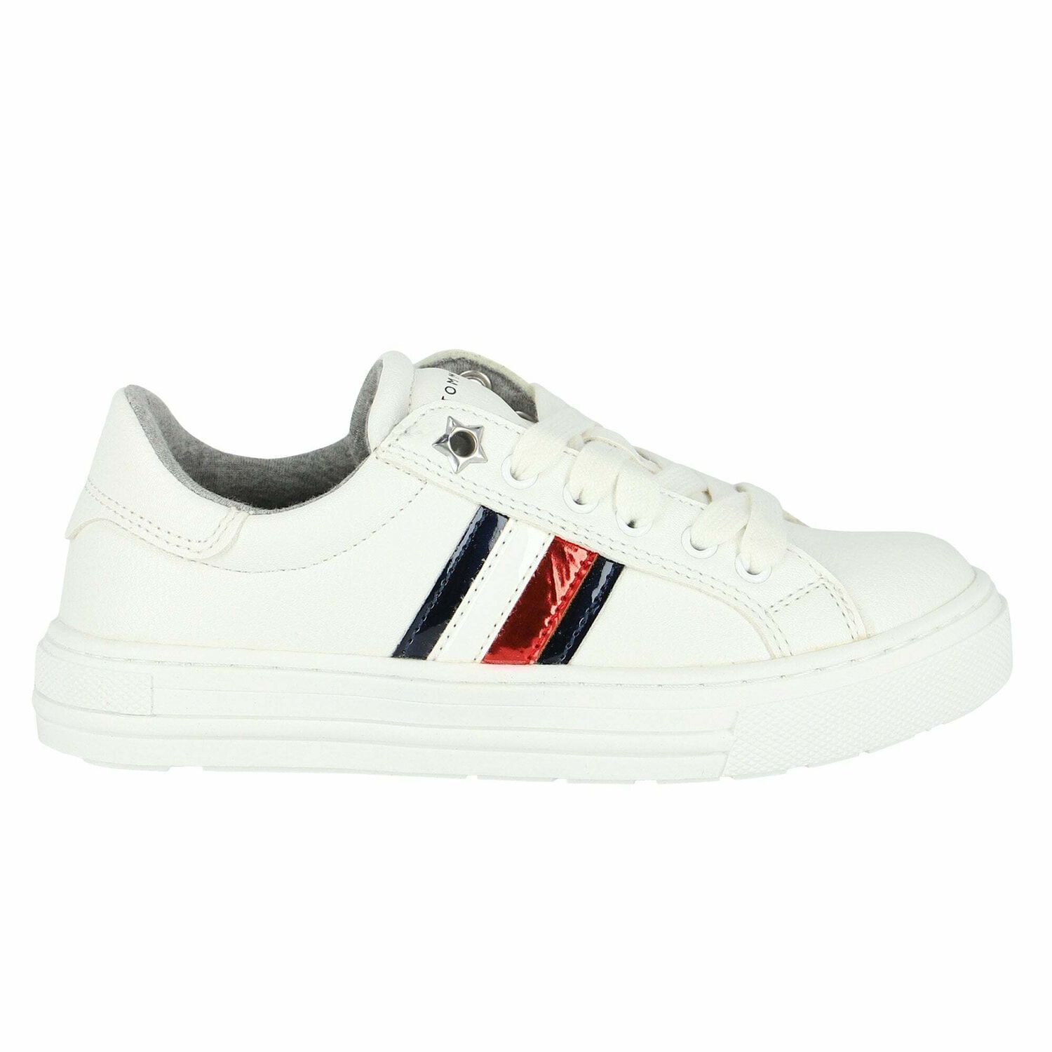 Girls White Logo Trainers, 1, hi-res image number null