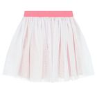 Girls White & Pink Sequin Skirt, 1, hi-res