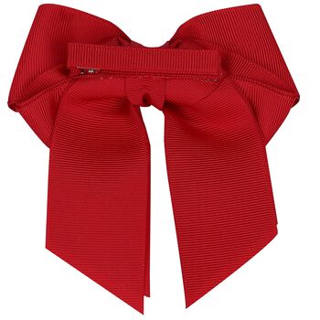 Girls Red Ribbon Bow Hair Clip