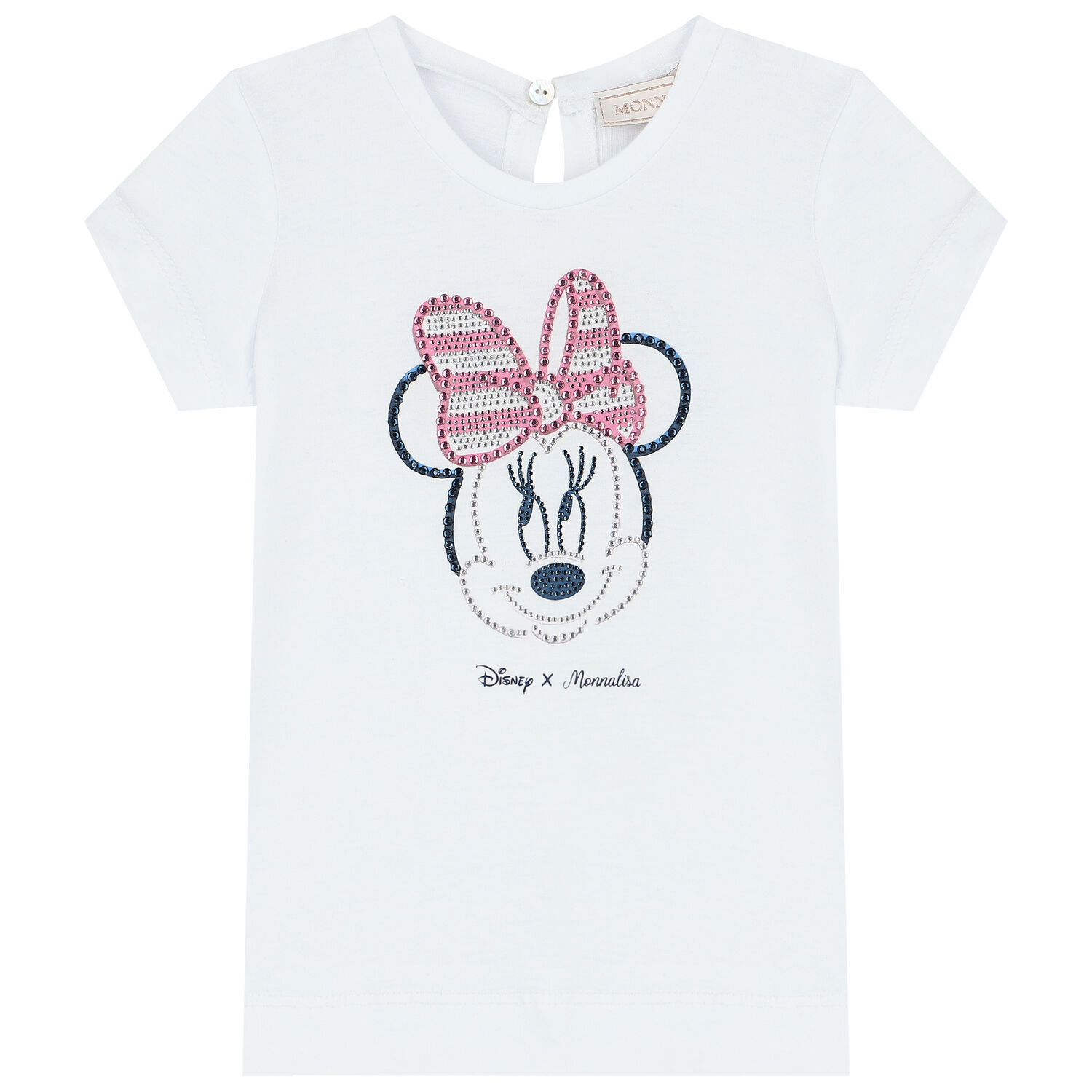 Younger Girls White Minnie Mouse T-Shirt, 1, hi-res