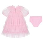 Baby Girls Pink Sequin Tulle Dress Set, 1, hi-res