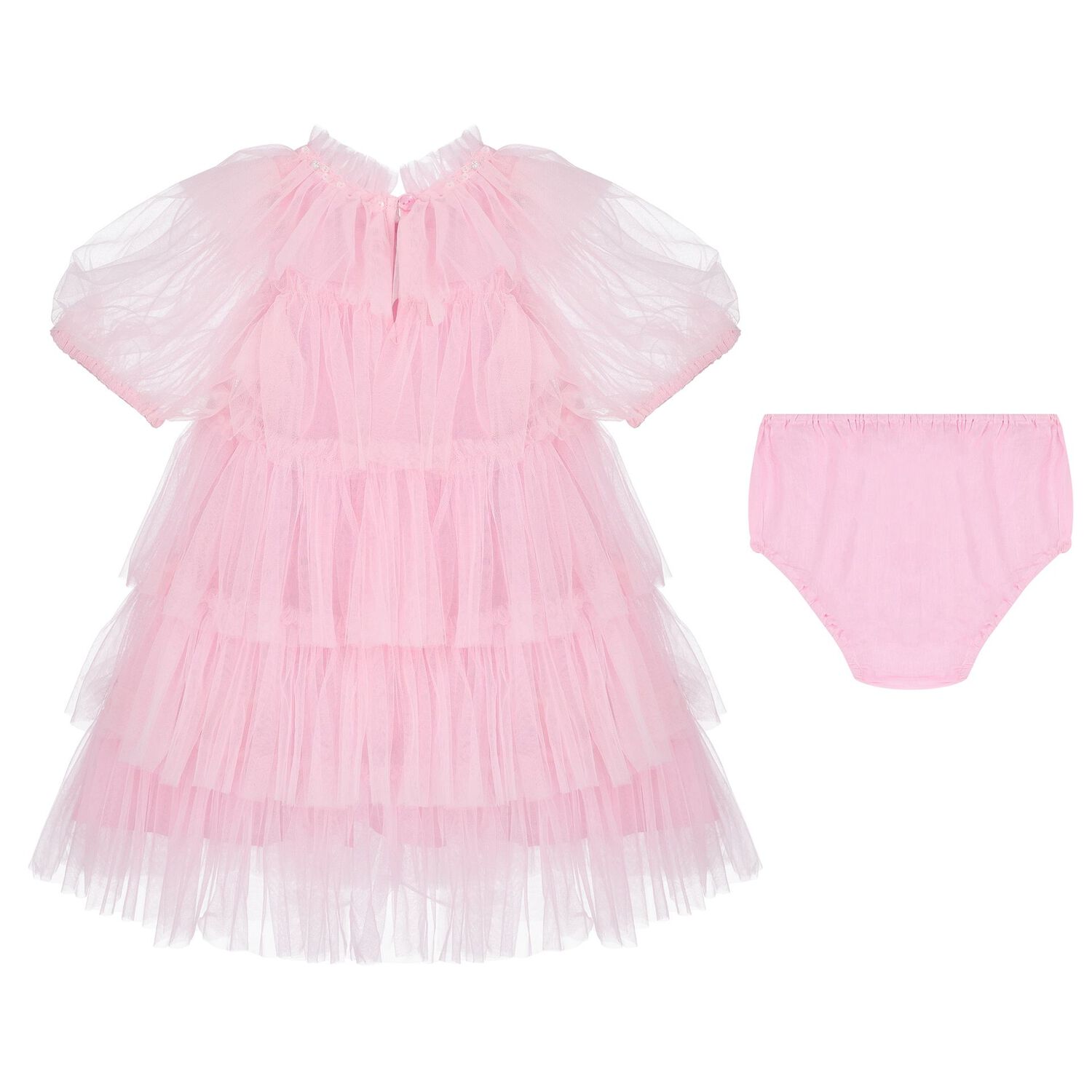 Baby Girls Pink Sequin Tulle Dress Set, 1, hi-res image number null