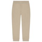 Boys Beige Logo Joggers, 1, hi-res
