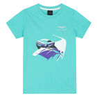 Boys Aqua Aston Martin T-Shirt, 1, hi-res