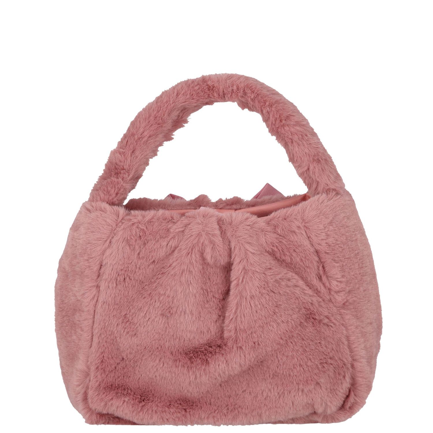 Girls Pink Faux Fur Handbag, 1, hi-res