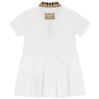 Baby Girls White Check Polo Dress