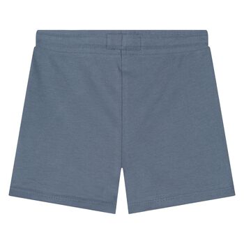 Younger Boys Blue Logo Cotton Shorts Set
