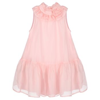 Girls Pink Organza Dress