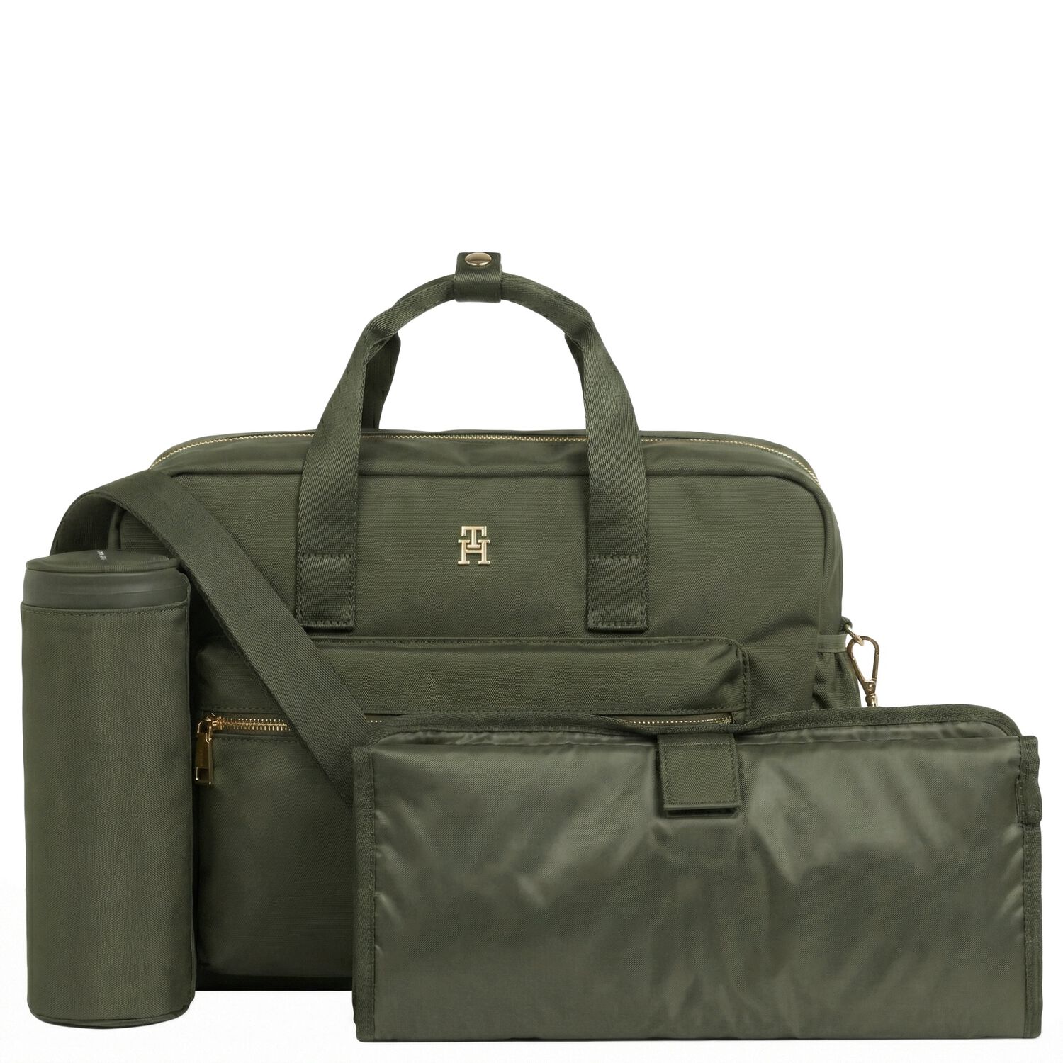 Olive Green Logo Baby Changing Bag, 4, hi-res