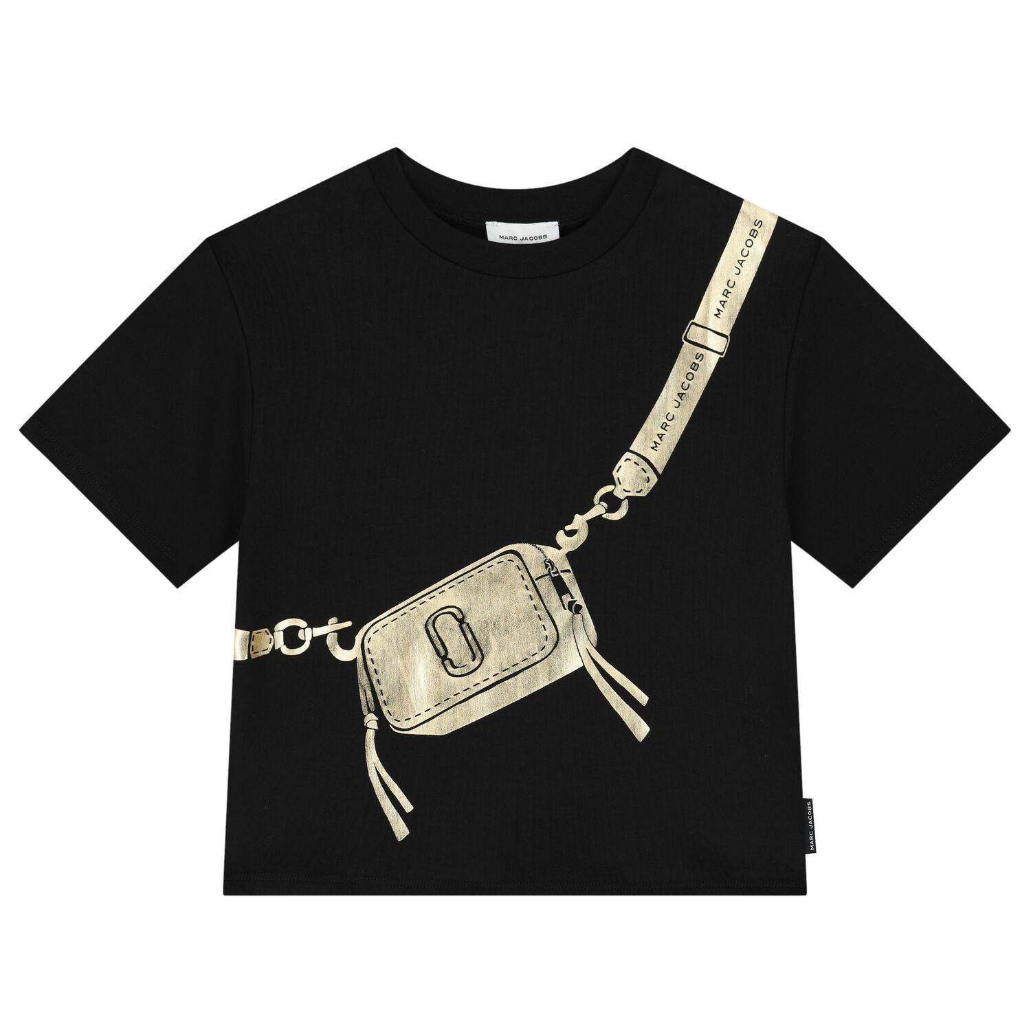 MARC JACOBS Girls Black & Gold Logo TShirt Junior Couture UAE