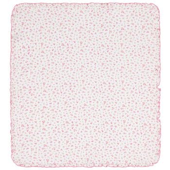 Baby Girls White & Pink Rose Renaissance Blanket