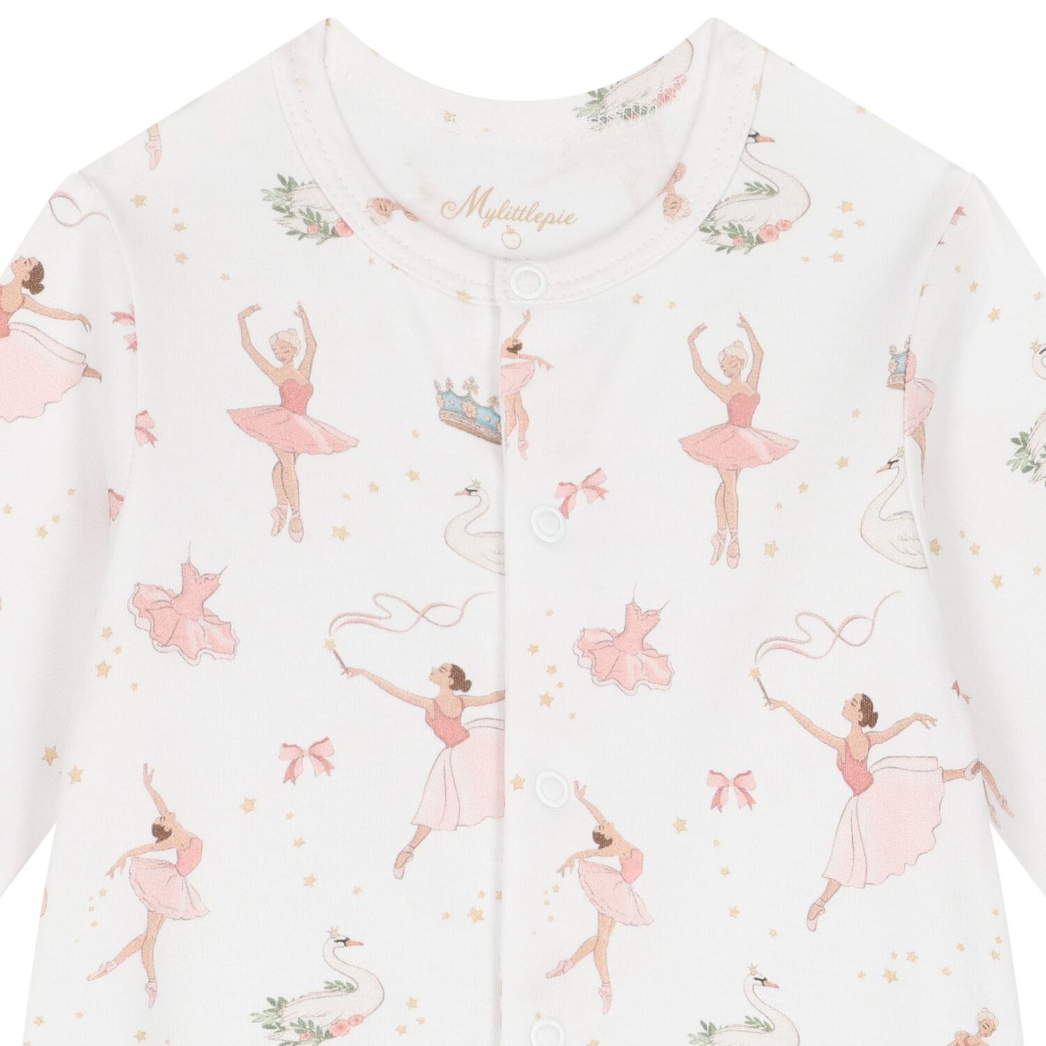 Baby Girls White & Pink Opera Babygrow Set, 1, hi-res image number null