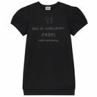 فستان بالشعار باللون الاسود للبنات, 1, hi-res