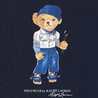 Girls Navy Polo Bear T-Shirt, 1, hi-res
